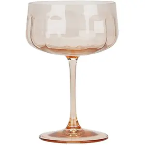 Lot de 4 coupes en verre 36,5cl rose
