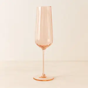 Lot de 4 flûtes en verre 24cl rose