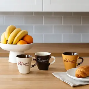 Novastyl Lot de 6 tasses en grès 15cl, EXPRESSO ITALIANO pas cher