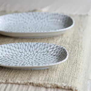 Lot 6 assiettes ovales jasmin 19x10.5cm en porcelaine blanc Novastyl pas cher