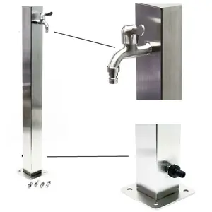 Bigb - Colonne d'eau carré de 95 cm en acier + Robinet d'eau pas cher