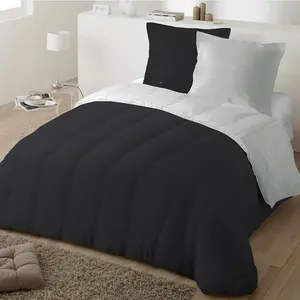 Colas Normand - Couette Bicolore anthracite/gris 140x200 cm pas cher