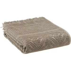 3S. x Home Drap de douche uni Zoe Chamois pas cher