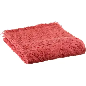 Maison Vivaraise Serviette de toilette uni Zoé Brique 50 x 100 pas cher