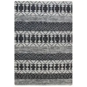3S. x Home Maison Vivaraise Tapis Zambezi Ivoire/charbon 160 x 230 pas cher