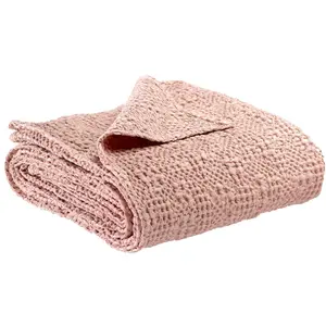 3S. x Home Jeté de lit coton stonewashed Vivaraise Tana 180x260 cm pas cher