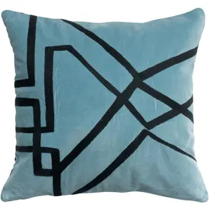 3S. x Home Maison Vivaraise Coussin Fara brodé Quartz 45 x 45 pas cher