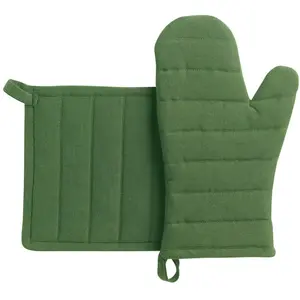 Maison Vivaraise Lot gant de cuisine/manique recyclé Jona Vert 15 x 30Vendu paramazon