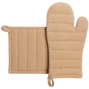 3S. x Home Lot Gant de cuisine/manique recyclé Jona Camel pas cher