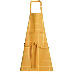 3S. x Home Maison Vivaraise Tablier de cuisine recyclé jaune Doha 80 x 85