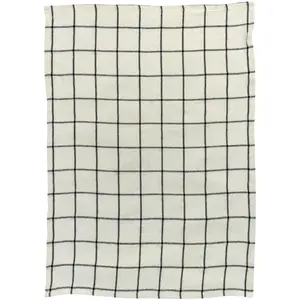Comparateur de prix : Winkler Maison Vivaraise Torchon Carreaux Karma Ecru/noir 55 x 75