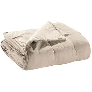 3S. x Home Jeté de lit Zeff Naturel pas cher