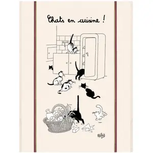 Grand torchon - Chats En Cuisine Winkler Dubout 60x80 cmVendu paramazon