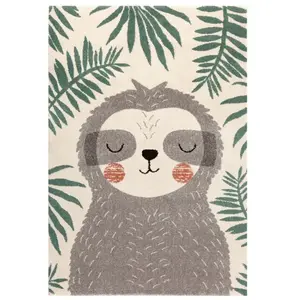 Comparateur de prix : Nattiot Tapis Chambre Bébé Motif Paresseux Akiko Multicolore