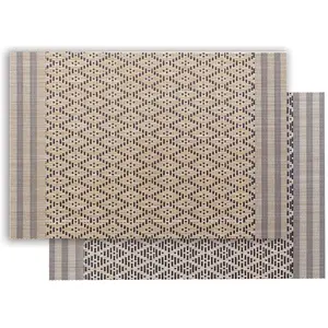 Winkler Set de table Kadra Naturel/noir pas cher