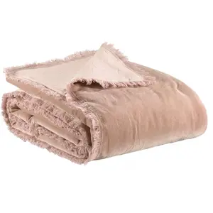 Comparateur de prix : 3S. x Home Maison Vivaraise Plaid uni Fara Pink