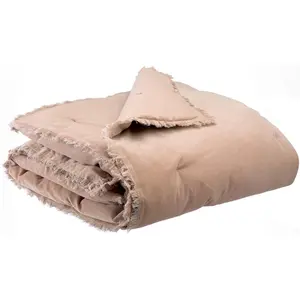 DeclikDeco Edredon uni Fara Taupe 85 x 200 pas cher