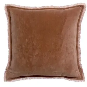 3S. x Home Maison Vivaraise Coussin uni Fara Bois de rose 45 x 45