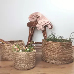 Nattiot Set De 3 Paniers De Rangement Jute Abha Jute Naturelle pas cher