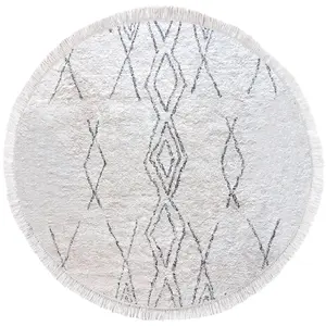 DeclikDeco Tapis Crimble Ivoire/charbon Diamètre 160 pas cher
