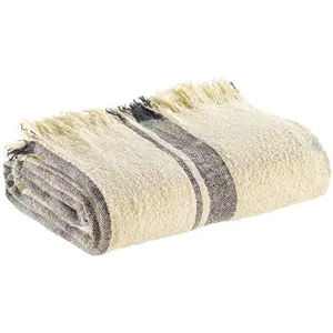 Comparateur de prix : DeclikDeco Plaid jacquard JANE Multicolore marine 130 x 160