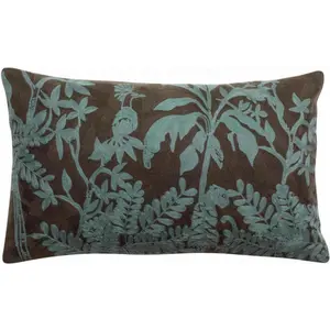 3S. x Home Maison Vivaraise Coussin brodé Raki Carbone 30 x 50 pas cher