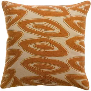 3S. x Home Maison Vivaraise Coussin brodé Leya Cuivre 45 x 45 pas cher