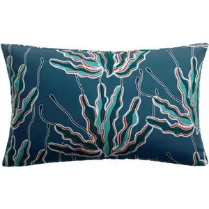 3S. x Home Maison Vivaraise Coussin imprimé Alga outdoor Indigo 40 x 65 pas cher