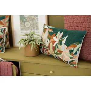 Comparateur de prix : 3S. x Home Maison Vivaraise Coussin brodé Alina Pétrole 45 x 45