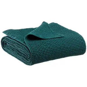 Comparateur de prix : DeclikDeco Plaid recyclé Maia Pétrole 140 x 200