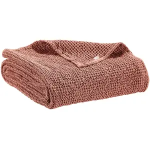 Comparateur de prix : Vivaraise Plaid recyclé Maia Terracotta 140 x 200