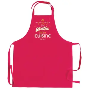 3S. x Home Tablier de cuisine Peps recylé Le gratin avec poche Rose