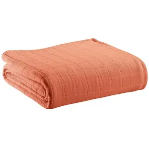 3S. x Home Vivaraise - Jeté recyclé Lisa marmelade 180 x 260 cm Vivaraise pas cher