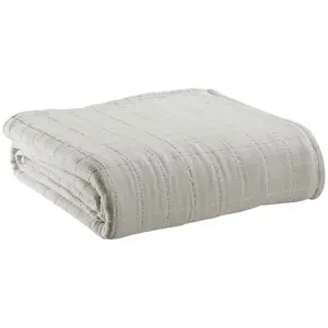 3S. x Home Vivaraise - Jeté recyclé Lisa perle 180 x 260 cm Vivaraise pas cher