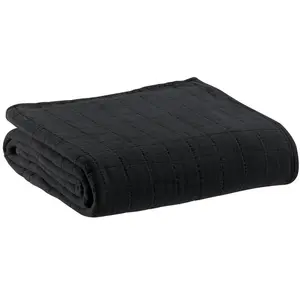 3S. x Home Vivaraise - Jeté recyclé Lisa noir 180 x 260 cm Vivaraise pas cher