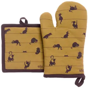 3S. x Home Lot gant de cuisine/manique Dubout Partition de chats CannelleVendu parslowood-interior