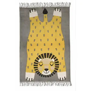 3S. x Home Tapis enfant rectangulaire lion 110x170 LEONO pas cher