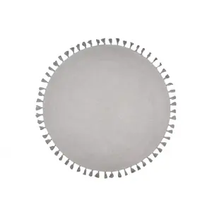 3S. x Home Tapis Rond Gris d.140cm POLINA pas cher