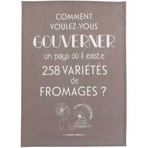 Winkler Maison Vivaraise Torchon Gouverner et fromages Gris 50 x 70