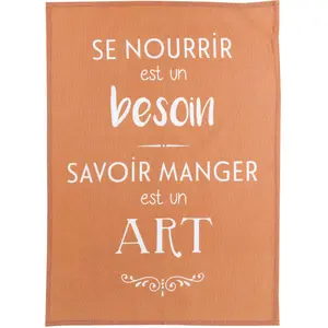 Winkler Maison Vivaraise Torchon Savoir manger Caramel 50 x 70