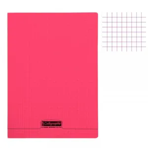 Clairefontaine Cahier - A4 (21x29,7cm) - Petits carreaux - 96 pages - Polypro - Rouge pas cher
