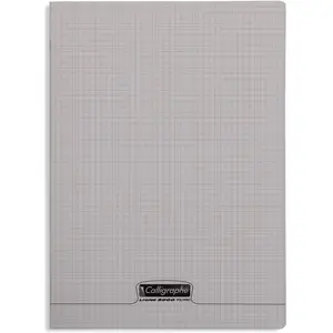 Calligraphe 18336C Un Cahier Agrafé Gris (une Marque de Clairefontaine) - A4 21x29,7 cm - 96 Pages Petits Carreaux - Papier Blanc 90 g - Couverture Polypro TransparentVendu parrakuten