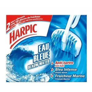 HARPIC 2 blocs cuvette WC colorant Eau bleue anti-tartre fraîcheur marine pas cher