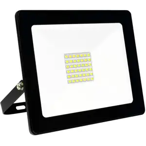 Projecteur mural LED 30W extra plat IP65 - GEFOM - Noir - Industriel -...Vendu parcdiscount