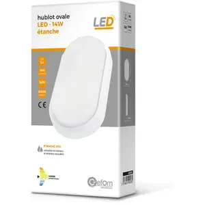 Gefom - Hublot ovale Ip54 leds 4000K - 14W -980Lm dimension 21010542Vendu parcdiscount