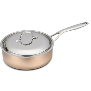 Baumalu - Sauteuse couvercle inox B'CHEF cuivre inox 28 cm