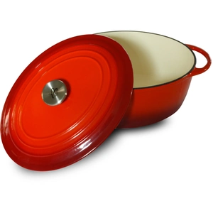Cocotte ovale fonte rouge + couvercle - 5 l - 29 cm Tradition Baumalu