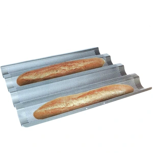 Baumalu - Moule a 4 baguettes et tuiles en fer revetu gris T.U pas cher