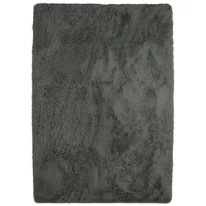 The Deco Factory Tapis lavable à base fine et souple extra doux gris foncé 225x340 TU pas cher