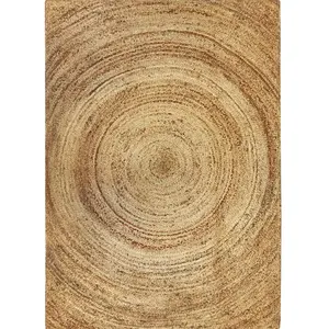 THEDECOFACTORY SUNNY JUTE - Tapis en jute tressé main motif rond naturel 300x400Vendu paramazon